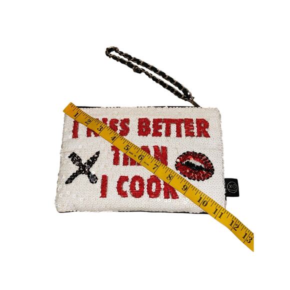 House of MUA MUA Sequin Clutch Wristlet Hand Embroidered Designer Italian Bag - Picture 5 of 16